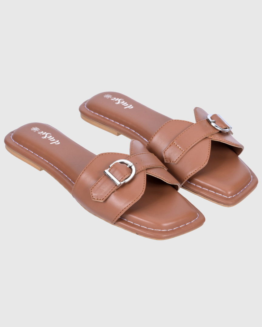 The Mocha Buckle Sliders