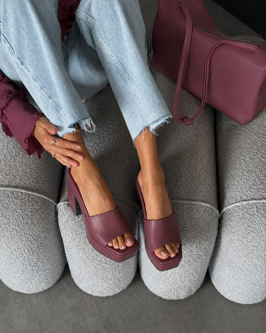 Y2K Trendy Comfort Cherry Red Platform Heels