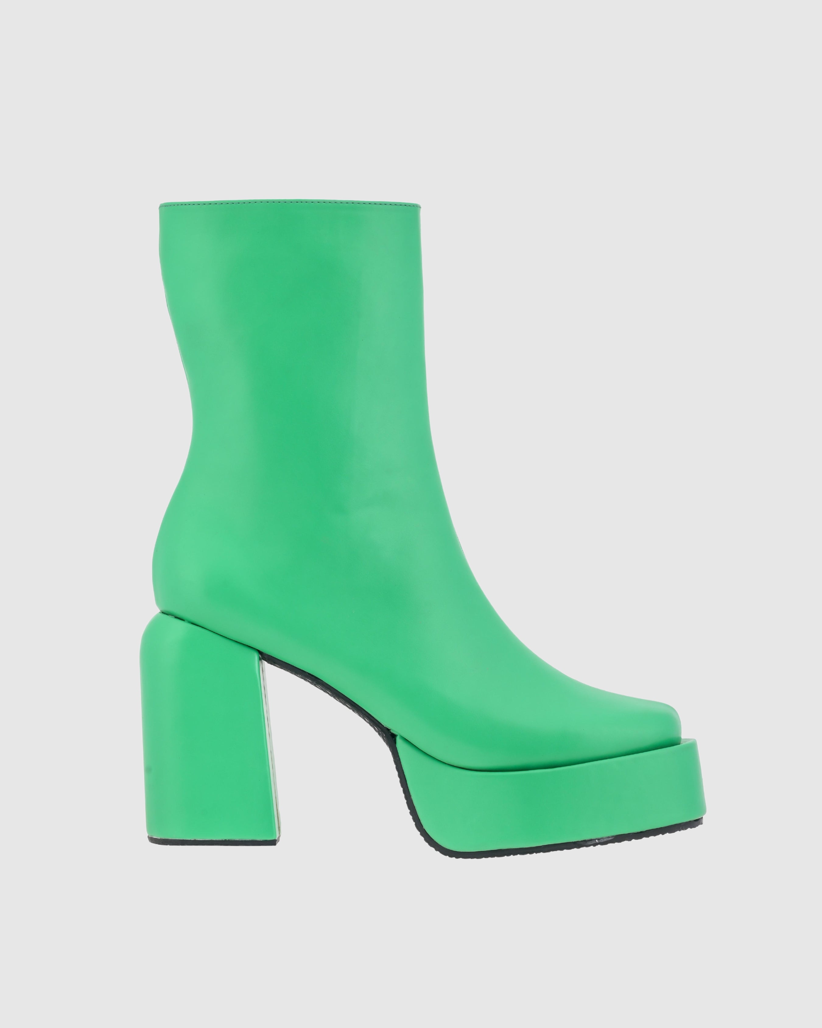 Y2k Chunky Hot Green Boots