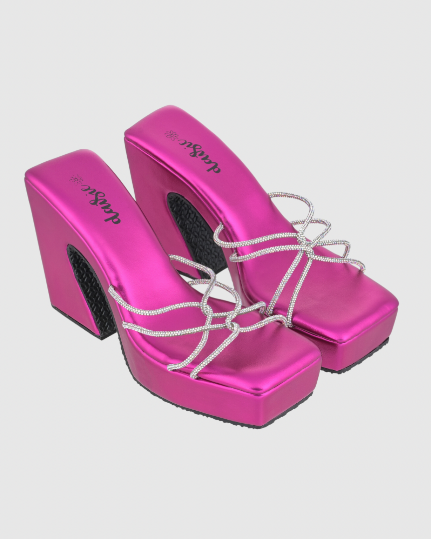Y2K Pink Diamond platform heels