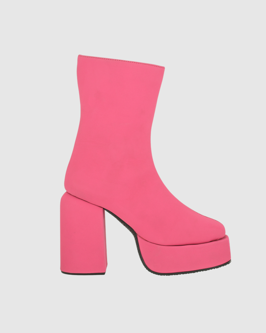 Y2k Chunky Pink MATTE Boots