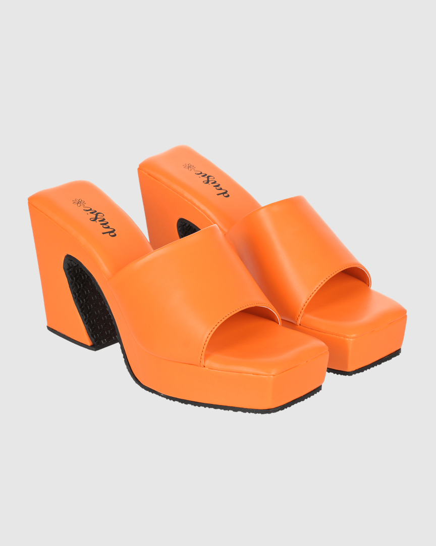 Y2K Trendy Comfort Platform Heels Orange