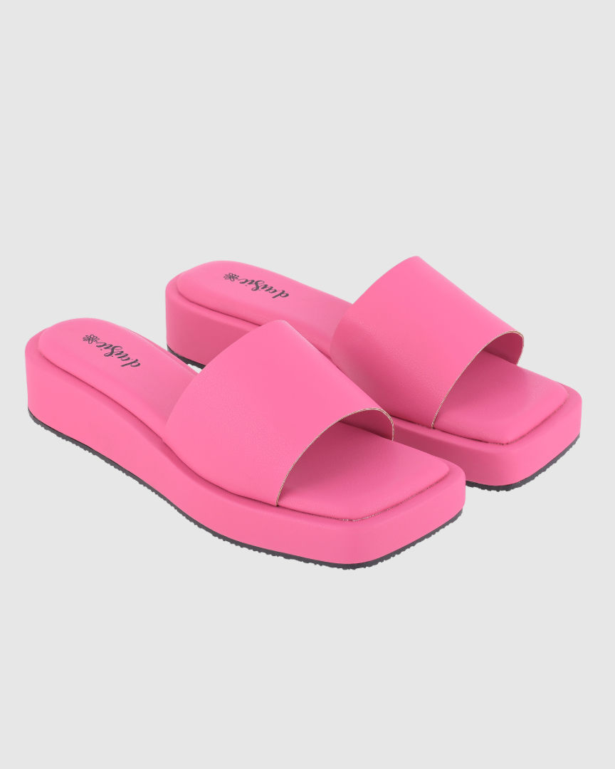 Y2K Candy Pink Platform Flats – Daisie