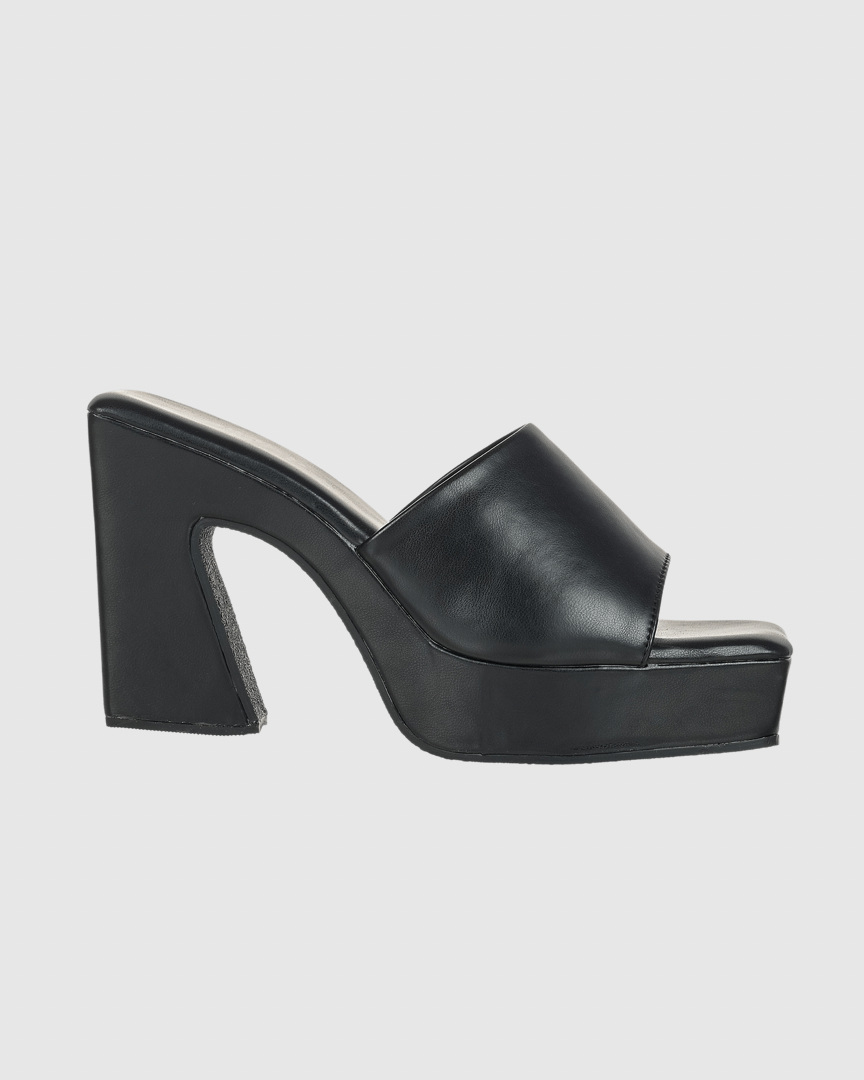 Y2K Trendy Comfort Platform Heels Black
