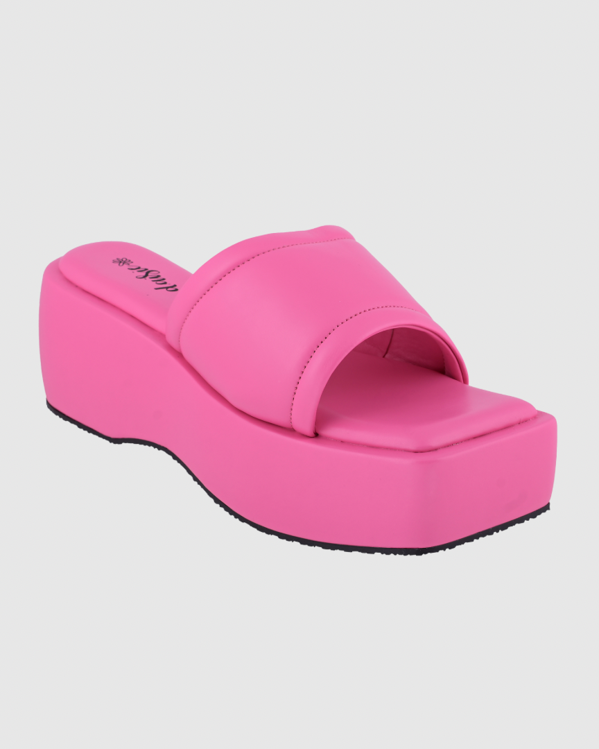 Y2k Block Chunky Broad Strap Pink platforms