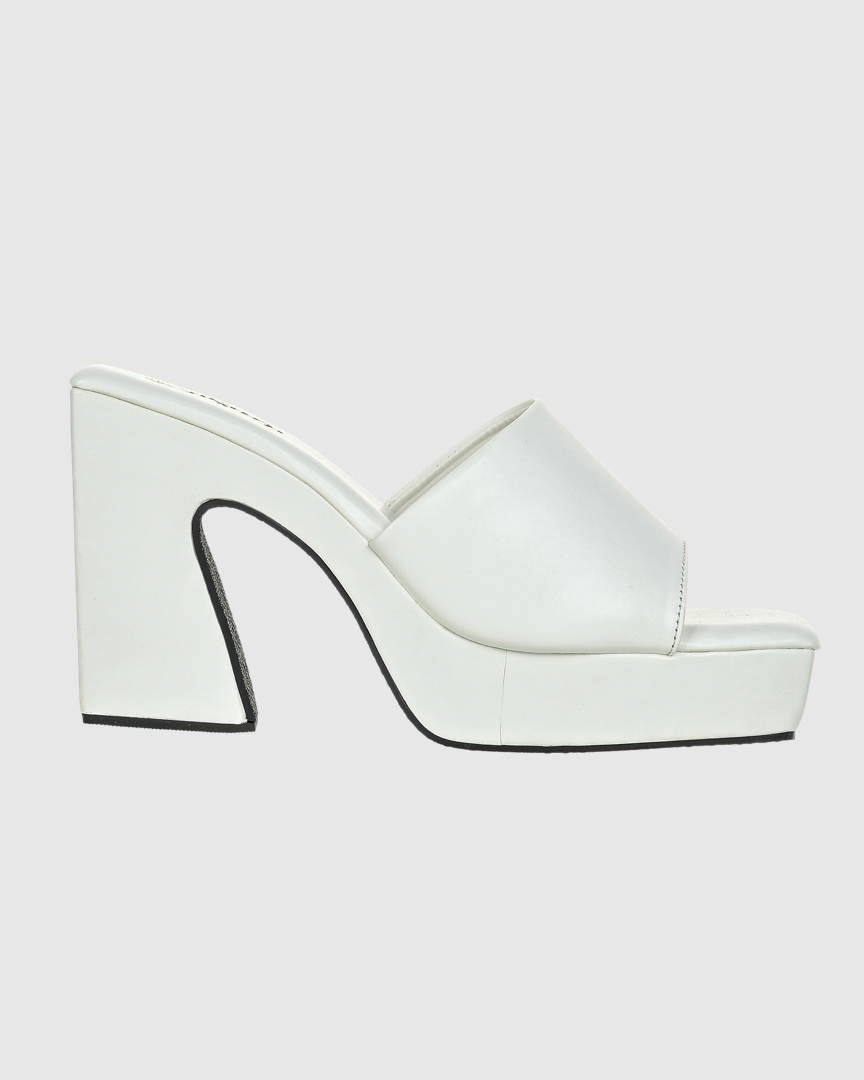 Y2K Trendy Comfort Platform Heels White