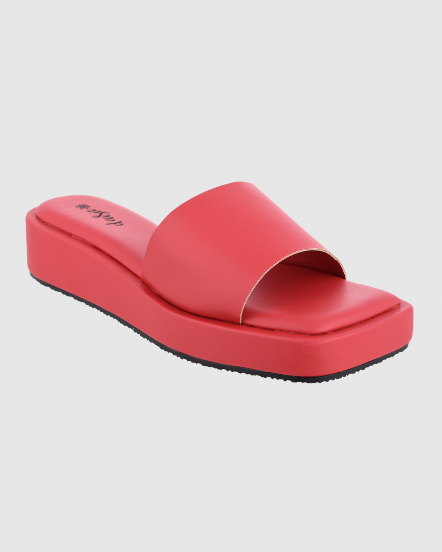 Y2K Red Platform Flats